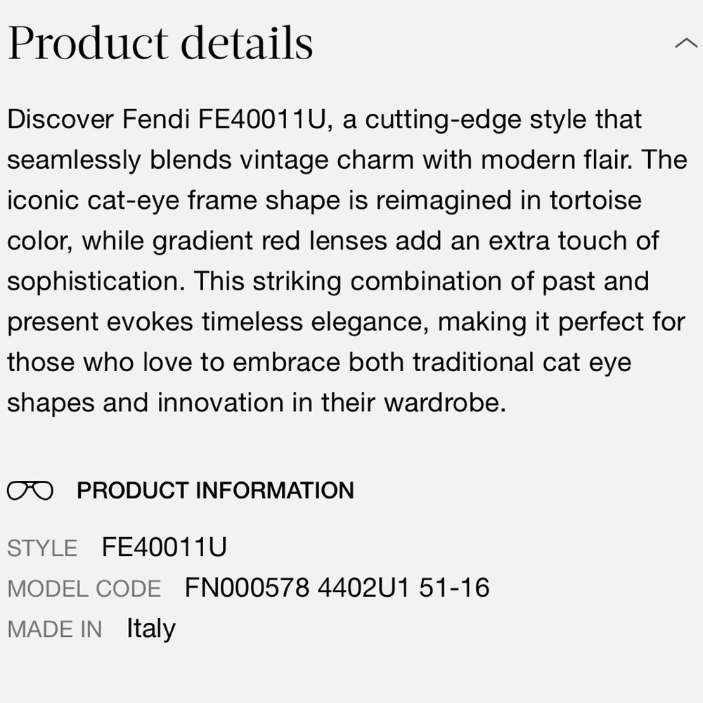 • Fendi Brown Gradient Cat Eye with red lense Sunglasses • FREE SHIPPING - Picture 11 of 12